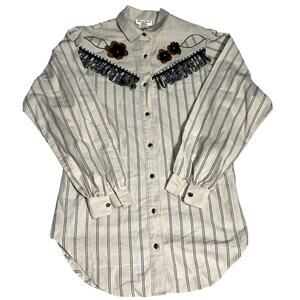 Womens Sunny South Vintage Western Tasseled Shirt Size 6